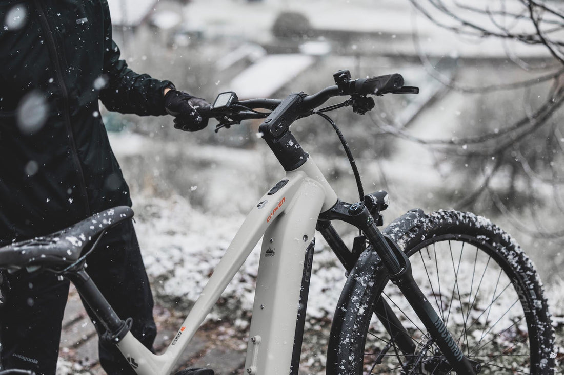 Fahrradfahren im Winter, Carver Fahrrad, Schnee, Winter, MTB, Mountainbike